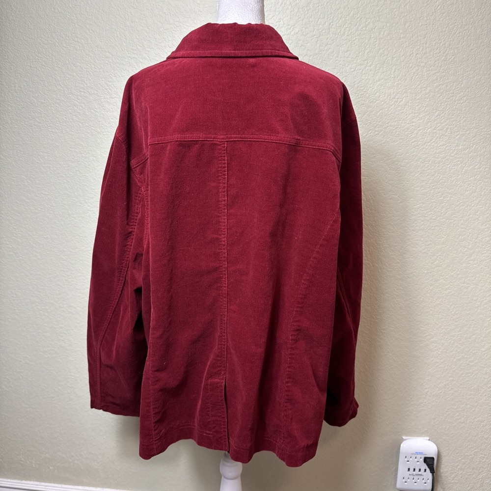 INC International Concepts Red Corduroy Jacket Plus Size 3X Button Shacket Y2K - Picture 3 of 6